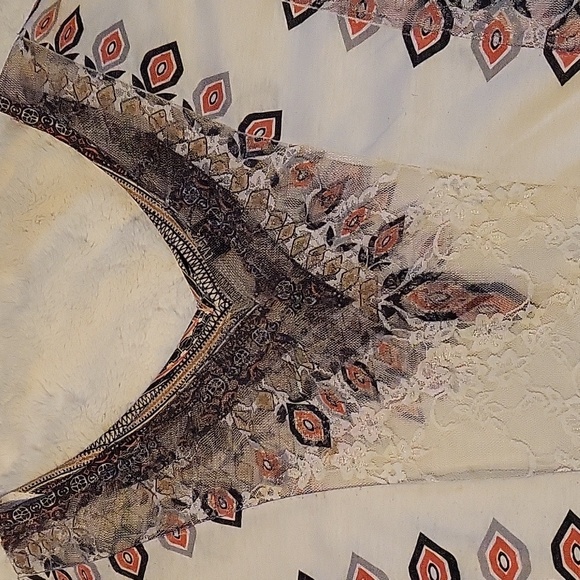 Simons Twik white shirt with pattern and lace M - Picture 3 of 8